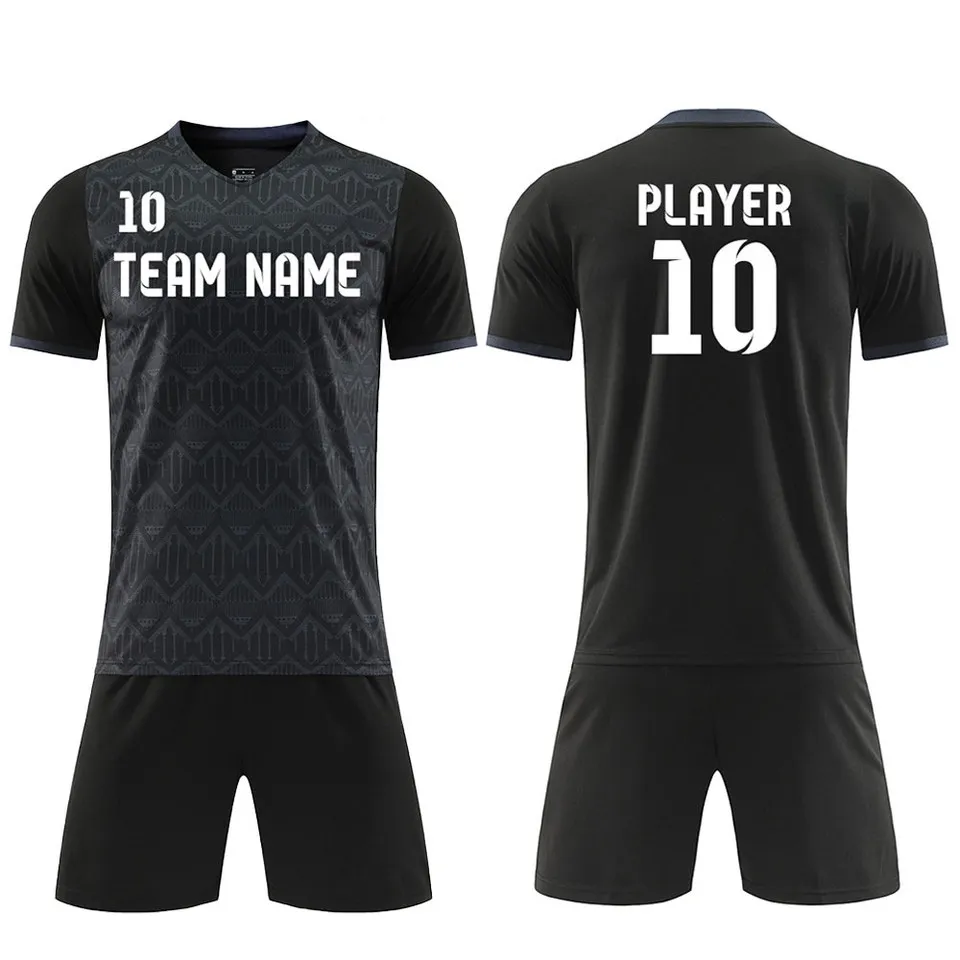 Custom Black Soccer Uniforms for Men
