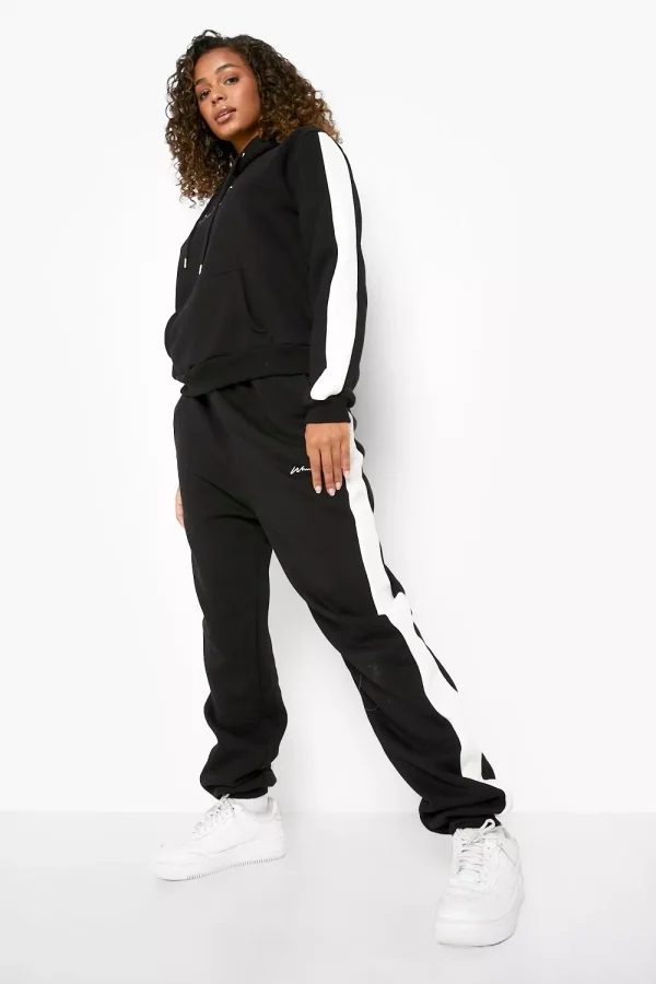 Women's Custom Black Tracksuits order in bulk