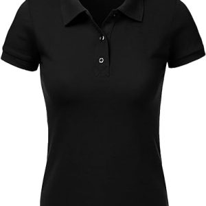 Black Polo T-Shirt for Women for Wholesale