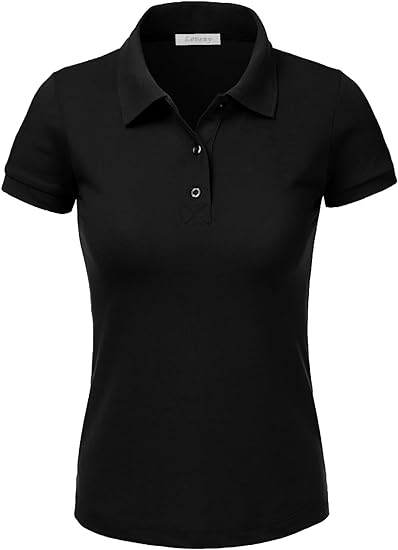 Black Polo T-Shirt for Women for Wholesale